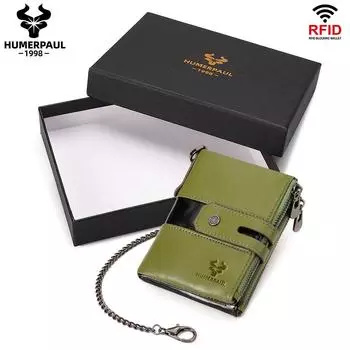 Женский кошелек HUMERPAUL из 100% коровьей кожи с функцией Rfid и кредитной картой красный