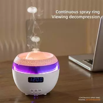 Humidifier 2 in 1 Mini Desktop Ultrasonic Air Humidifier Led Warm Night Lamp Candlelight Aroma Diffuser for Room Hotel EU чёрный