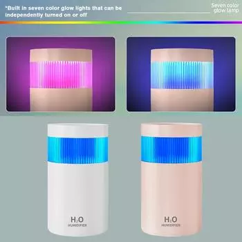 Humidifiers For Bedrooms Colorful LED Aromatherapy Diffuser USB Cool Mist Air Humidifier Night Light Portable Aromatherapy розовый