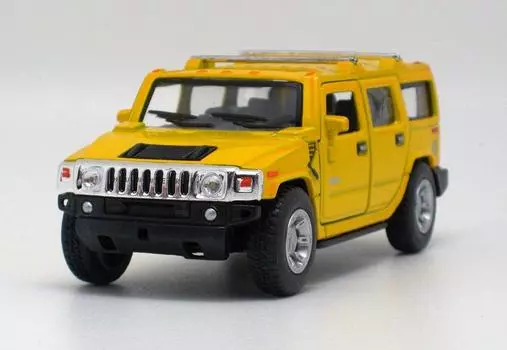 Hummer H2 SUV 2008 Pullback Car [Kinsmart] 1/40 (желтый)