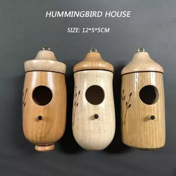 Домик колибри деревянный ручной работы украшение для сада патио подвесной декор A