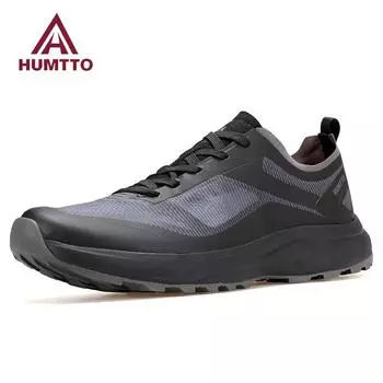 HUMTTO Дышащие кроссовки Роскошные дизайнерские повседневные туфли для мужчин Амортизирующие черные мужские мужские кроссовки Спортивные кроссовки для бега чёрный/малиновый