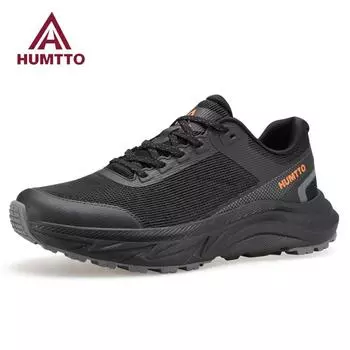 HUMTTO Кроссовки для мужчин Амортизирующие роскошные дизайнерские прогулочные туфли Дышащие черные мужские повседневные кроссовки Спортивные мужские кроссовки для бега 39 чёрный