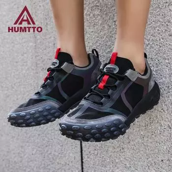 HUMTTO Легкая повседневная мужская обувь Некожаные кроссовки для бега Брендовая мужская обувь Модные роскошные дизайнерские черные мужские кроссовки