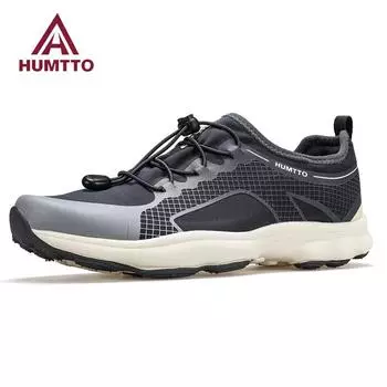 HUMTTO Легкие кроссовки Роскошные дизайнерские туфли для мужчин Дышащие черные мужские повседневные кроссовки Спортивные мужские кроссовки для бега 39 зелёный/серый