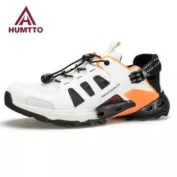 HUMTTO летние кроссовки мужские дышащие треккинговые туфли для мужчин роскошные дизайнерские противоскользящие спортивные кроссовки для водного туризма на открытом воздухе мужские 39 серый/синий