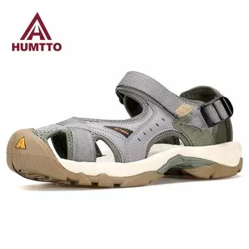HUMTTO летние мужские сандалии, дышащая походная обувь, быстросохнущие уличные пляжные сандалии для воды, мужские туфли для кемпинга, рыбалки, скалолазания, мужская обувь для отдыха на воде 39 зелёный
