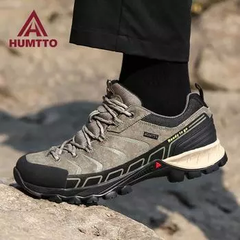 HUMTTO мужские кроссовки кожаные водонепроницаемые спортивные походные туфли зимние дышащие горные треккинговые кроссовки для мужчин