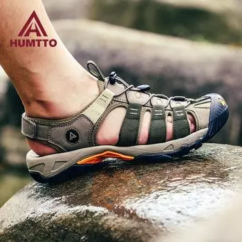 HUMTTO мужские сандалии, дышащие уличные пляжные сандалии для мужчин, быстросохнущие дизайнерские некожаные летние водные повседневные мужские туфли