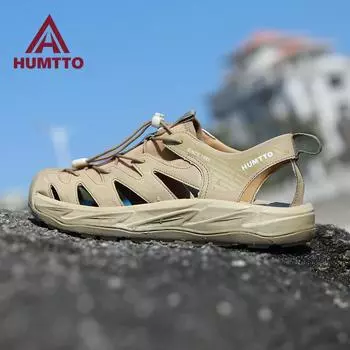 HUMTTO мужские сандалии, летняя пляжная мужская обувь, дышащие уличные забродные сандалии, быстросохнущие походные мужские кроссовки 39 песочный
