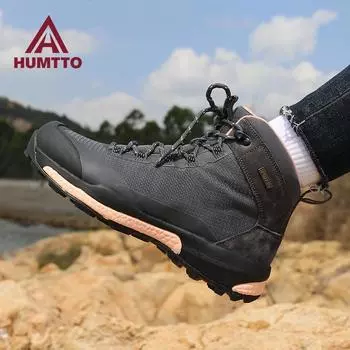 HUMTTO непромокаемые ботинки, женская женская обувь, зимние женские черные роскошные дизайнерские женские ботильоны на платформе, модные женские ботильоны 36 серый