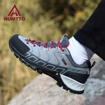 HUMTTO походная обувь, кожаные водостойкие кроссовки для женщин, дышащие нескользящие треккинговые женские кроссовки