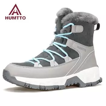 HUMTTO шерстяные зимние ботинки женские из натуральной кожи уличные ботильоны для женщин зимняя повседневная теплая женская спортивная обувь 36 чёрный