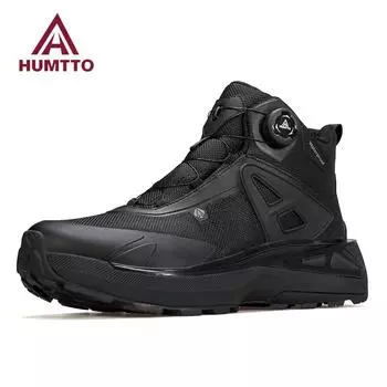 HUMTTO Trekking Shoes Winter Ankle Boots Breathable Rubber Trekking Boots Outdoor Men Shoes Camping Men s Sports Shoes 39 чёрный