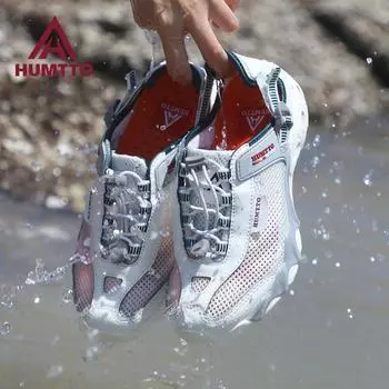 HUMTTO женские сандалии, дышащая быстросохнущая пляжная обувь для воды, роскошные дизайнерские летние женские кроссовки на платформе для пеших прогулок на плоской подошве 42 фиолетовый