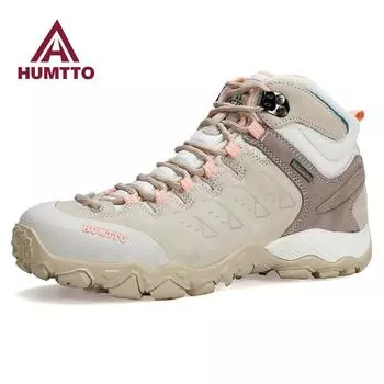 HUMTTO Зимние походные ботинки для женщин Кожаная дышащая уличная женская спортивная обувь Зимняя нескользящая треккинговая обувь Износостойкие походные кроссовки 37
