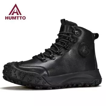 HUMTTO Зимние теплые шерстяные зимние ботинки, кожаные ботильоны для женщин, походная женская спортивная обувь, нескользящие кроссовки на платформе для женщин 38