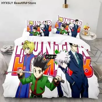 Hunter X Hunter 3D Duvet Cover Set Bedding Set Japanese Anime Twin Queen King Quilt Cover Pillowcases Polyester Home Decor EU Single 135x200cm