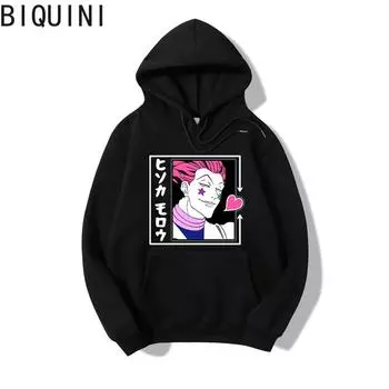 HUNTER X HUNTER HISOKA MOROW Толстовки 12 цветов с капюшоном Топы унисекс с базовым принтом Толстовка с длинными рукавами плюс бархатная уличная одежда 2XL