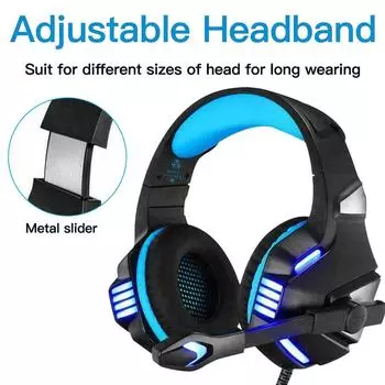 Игровая гарнитура Hunterspider V3, проводные стереонаушники с шумоподавлением, светодиодный игровой микрофон, черные, синие