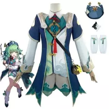 Huohuo Косплей Костюм Парик Игра Honkai: Звездное платье, униформа, шляпа призрака лисы, хвост, обувь, наряд, Сяньчжоу Луофу, Хэллоуин, карнавал XS