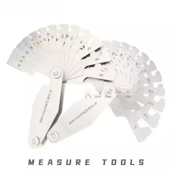 HUOTO 29 градусов/30 градусов T резьба зубчатая шестерня метрический Витворт резьба шаговый калибр складной резьбовой калибр измерительные инструменты