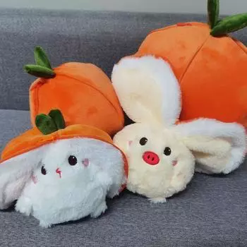 Хурма Свинья Плюшевая игрушка Флип Фрукты На Кролик Косплей Подушка Мягкая Кукла Животное Плюшевая Лоп Раб X4G0 pig 18cm-onesize