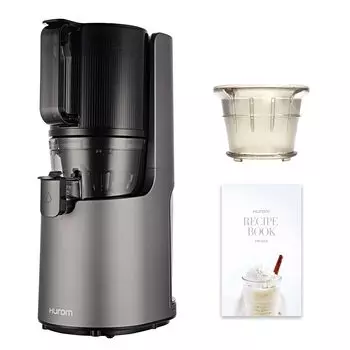 Hurom Slow Juicer Series Frozen Set Соковыжималка миксер для мытья в посудомоечной машине Автоматическое приготовление сока H-200 (Темно-серый)