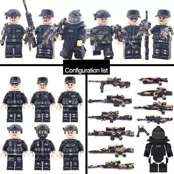 Hurt Locker Special Force Soldiers SWAT Строительные блоки Комплект наборов кирпичей Классическая модель Детские игрушки