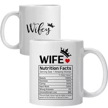 Husband Hubby Wife Valentine S Day Birthday Gift Ceramic Coffee Mark Mug Wedding Anniversary 301-400ml