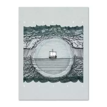 Hush Be Still Иисус Настенные художественные кадры Море Иисус Библия Холст Картины Библейские эскизы Настенная живопись Peace Be Still Стих Историческое искусство 21x30cm No Frame