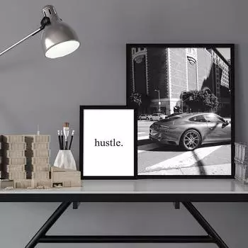 Hustle мотивационный плакат спортивный автомобиль 911 принты Современная гостиная настенная живопись на холсте черный, белый цвет домашний декор фотографии 21x30cm No Framed