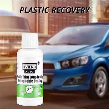 HVIERO-24 Покрытие для пластиковой отделки Долговечное гидрофобное средство для восстановления пластика экстерьера автомобиля Стареющий пластик становится черным, яркий 20/50 мл 20ml