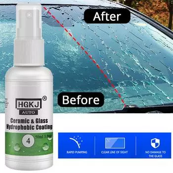 HVIERO-4 Керамическое стекло Нано гидрофобное покрытие против дождя 20-100 мл средство для защиты от дождя ветрового стекла спрей для удаления краски с автомобиля полировальные принадлежности 20ml