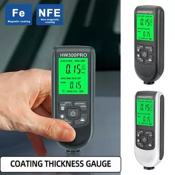 HW300 PRO 1 шт. Измеритель толщины покрытия, Тестер поверхности автомобильной краски, Измеритель толщины краски чёрный