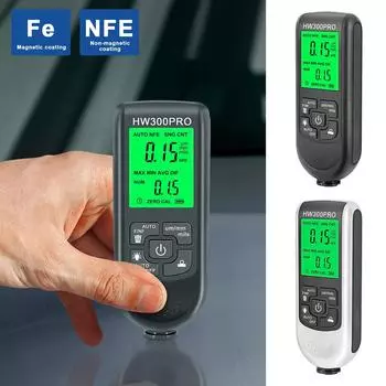 HW-300PRO Coation Thickness Gauge 0-2000um Car Paint Film Thickness Tester Car Coating Measuring Tools Automotive Paint Meter белый