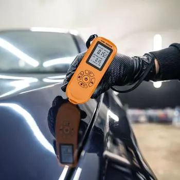 HW-300S Толщиномер покрытия 1 микрон/0-2000UM Цифровой автомобильный тестер толщины пленки краски Подсветка ЖК-дисплей