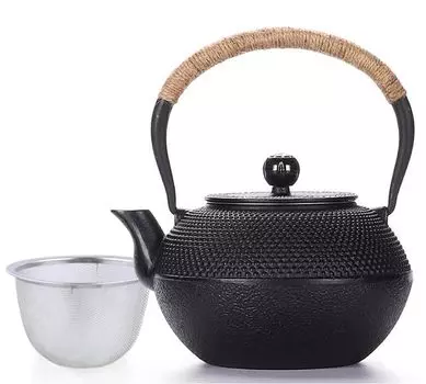 HwaGui Iron Kettle Ironware Iron Pot Teapot Стильный IH Iron Kettle Iron Replenishment Iron Bottle 1200ml Kettle Hail/Black (Железо 1.2л)