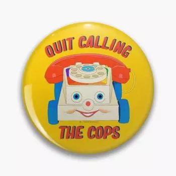 «Хватит звонить копам» персиковый пух, настраиваемая мягкая пуговица, булавка, креативный модный значок, шляпа, подарок, булавка с лацканами, воротник, одежда