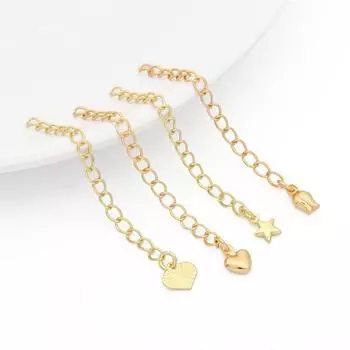 Хвостовая цепочка из медного железа для ювелирных изделий ручной работы своими руками, 1 полоска/сумка 60mm*1strip/bag золотистый