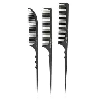 Хвостовая расческа профессионального класса, термостойкие парикмахерские расчески для всех типов волос, черный цвет PP-801