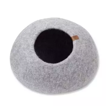 Хвосты BASICS Pebble Cat House Bed Cat Dome Cat Chigura Kamakura Cat Cave Ручная работа Моющийся Зима Лето Круглый год Шерстяной войлок Простой Минимальный Современный светло-серый