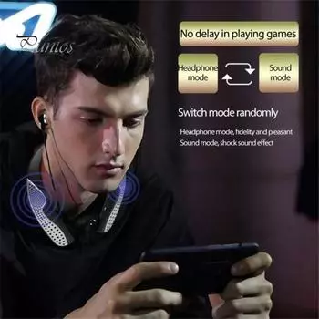 HX288 Беспроводные наушники-вкладыши с высокой точностью воспроизведения звука, интеллектуальное шумоподавление, совместимые с Bluetooth, 5.0, шейный ободок, 2 в 1, стереонаушники с динамиком для iOS и Android серый