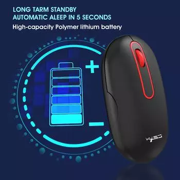 HXSJ T15 2.4G беспроводные мыши тонкие компьютерные мыши с USB-приемником перезаряжаемые эргономичные мыши для чёрный