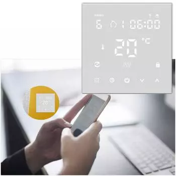 HY607 ЖК-цифровой дисплей, интеллектуальный контроллер температуры, приложение для телефона, WIFI, голосовое управление, электрическое белый