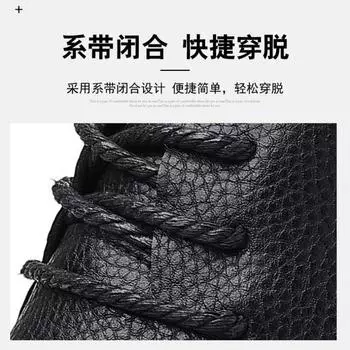 Hy first-layer cowhide men s shoes new spring leather shoes men s Doudou shoes Korean version single shoes low-top board shoes men s casual shoes 38