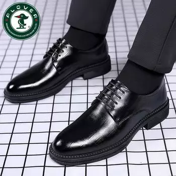 Hy [Genuine Leather Cowhide] PLOVER Spring and Autumn Genuine Leather Men s Business Dress Casual Leather Shoes Soft-soled Non-slip Men 38