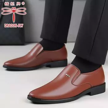 Hy [настоящая коровья кожа] 2024 весна новые мужские туфли из натуральной коровьей кожи повседневные дышащие мягкие кожаные туфли для папы с мягкой подошвой мужские 37