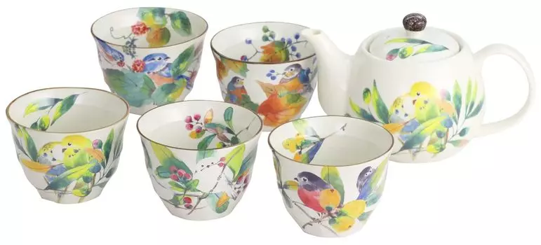 Hyakuchidori 5 guests pot tea utensil 2537