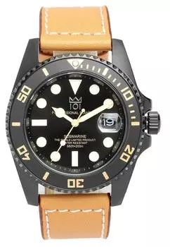 [HYAKUICHI 101] Водонепроницаемые часы Hyakuichi Divers 20 ATM с кожаным ремешком для мужчин